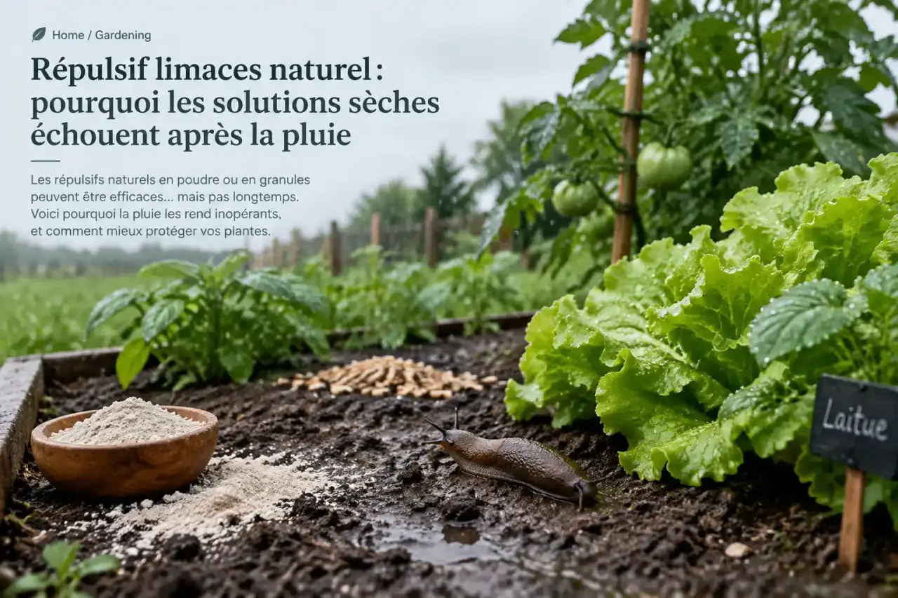 Répulsif limaces naturel : pourquoi les solutions sèches échouent après la pluie