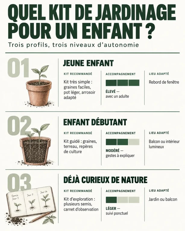 Kit jardinage enfant : choix selon l’âge, l’accompagnement et l’espace disponible