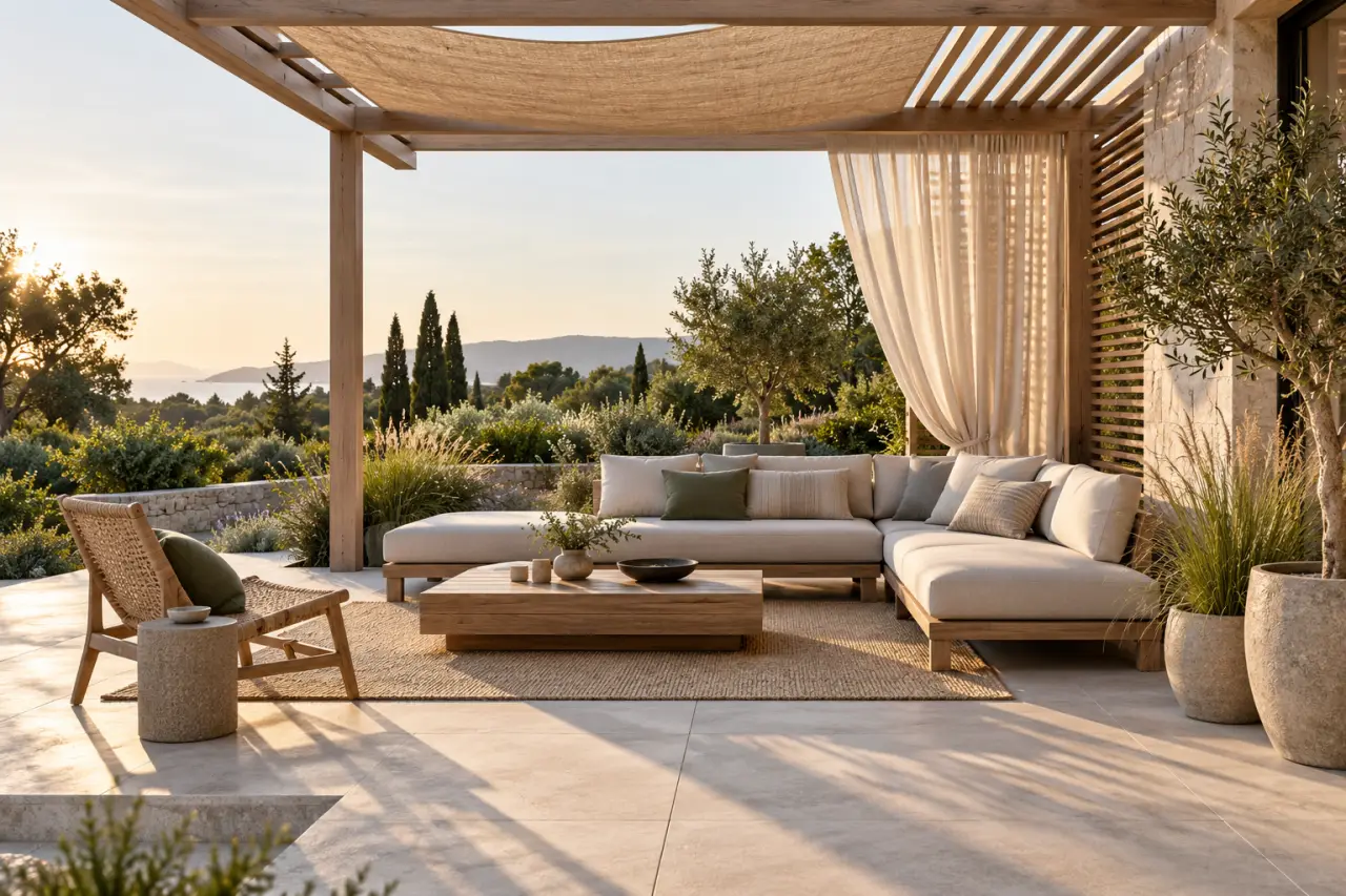 Décoration de pergola en extérieur : de l’ombre, de l’intimité, sans surcharger