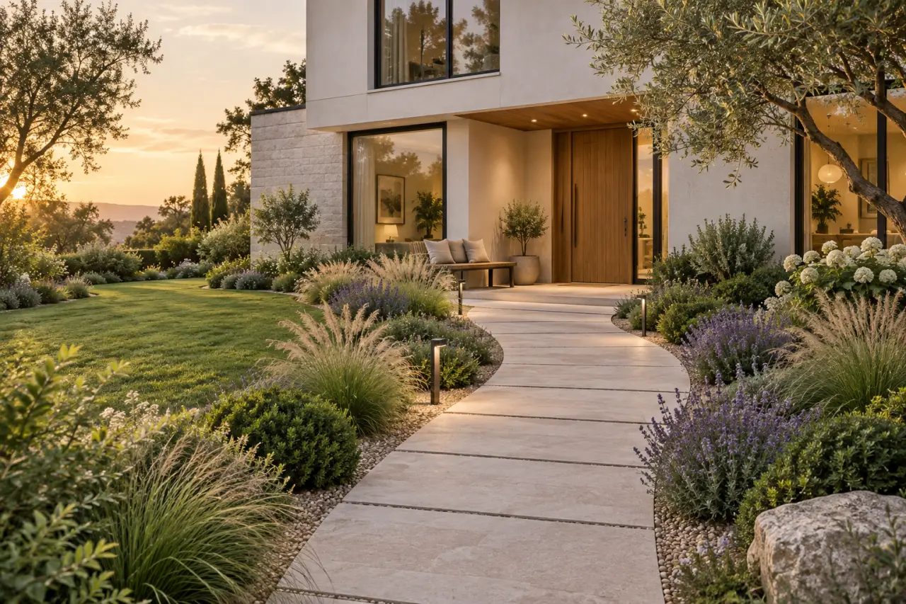 Aménagement extérieur devant maison : une entrée accueillante sans sacrifier le jardin