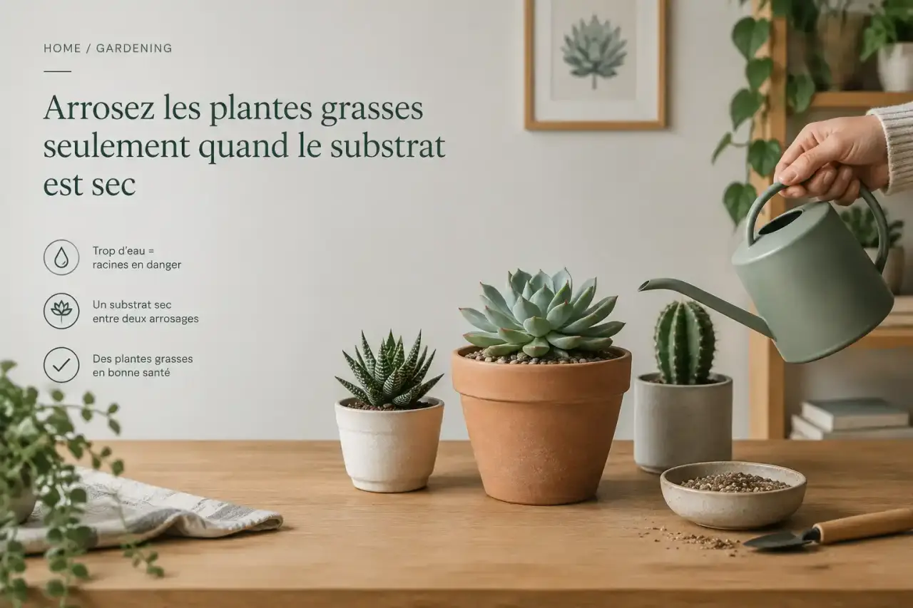 Arrosez les plantes grasses seulement quand le substrat est sec
