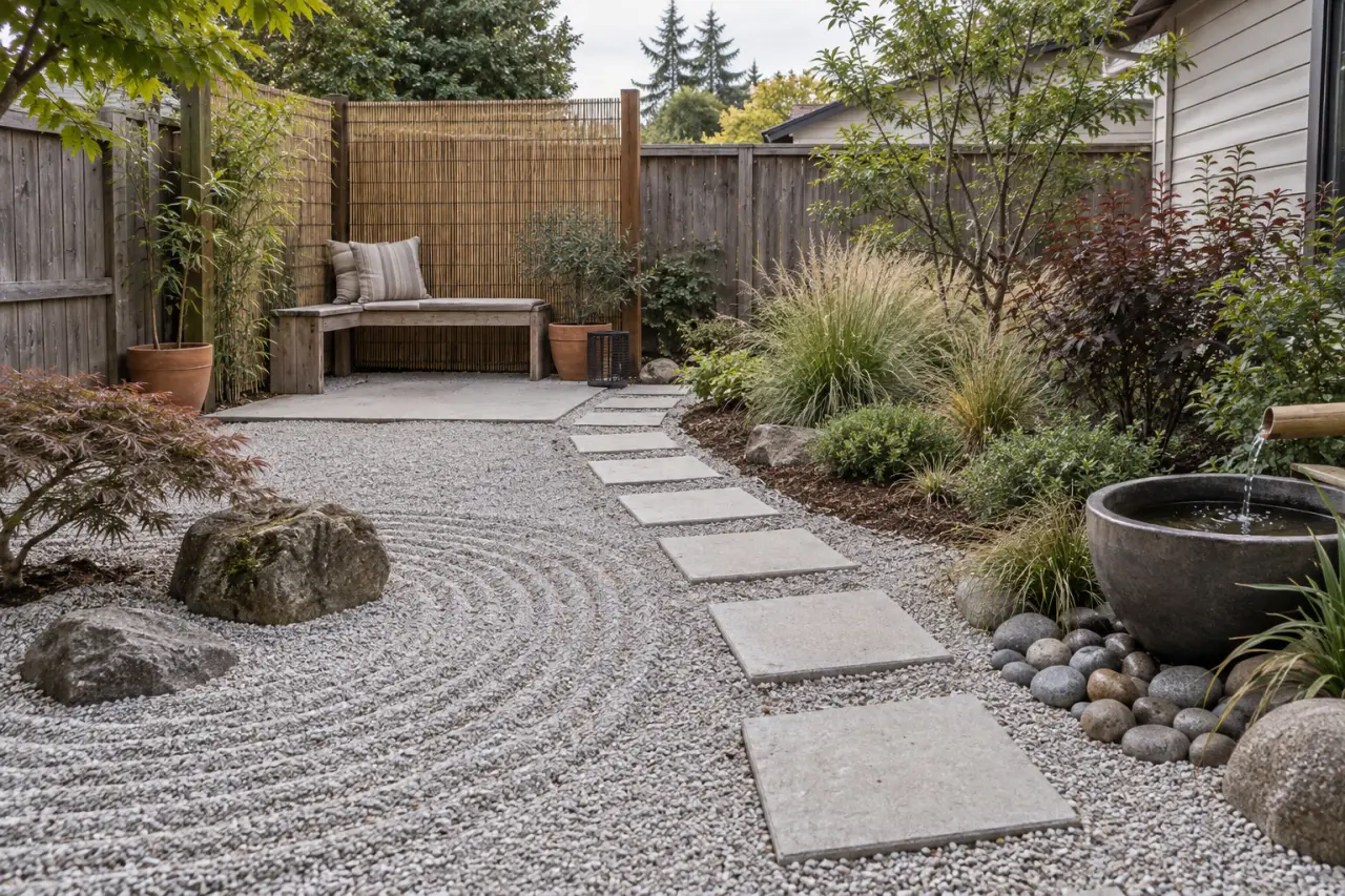 Un jardin zen extérieur pas cher tient en 5 zones bien pensées