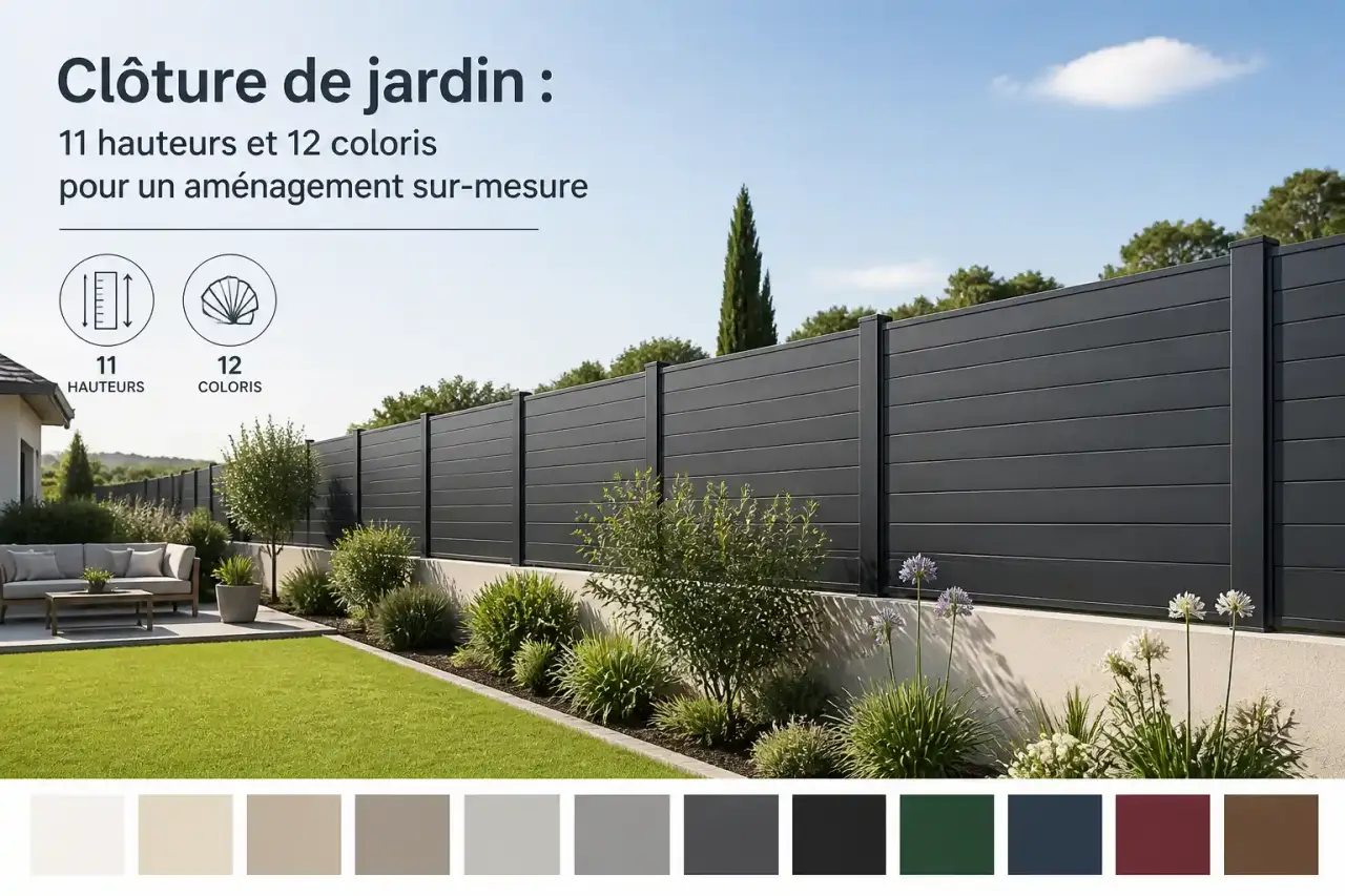 Clôture de jardin : 11 hauteurs et 12 coloris pour un aménagement sur-mesure